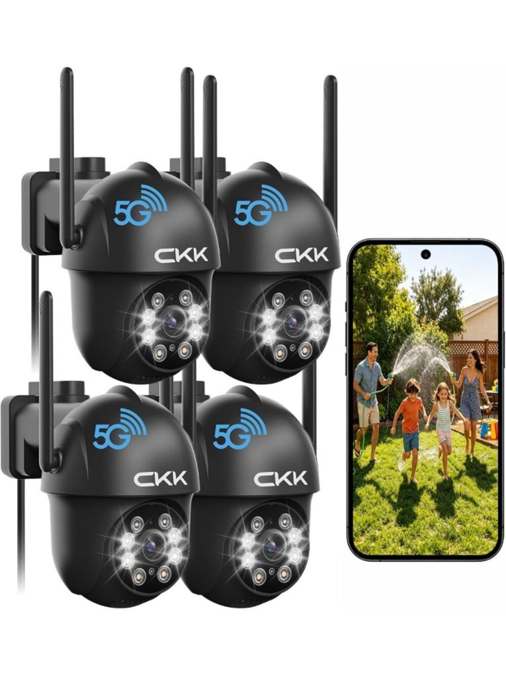 2K Outdoor Security Camera - WiFi & Wired Home Surveillance System, Night Vision
